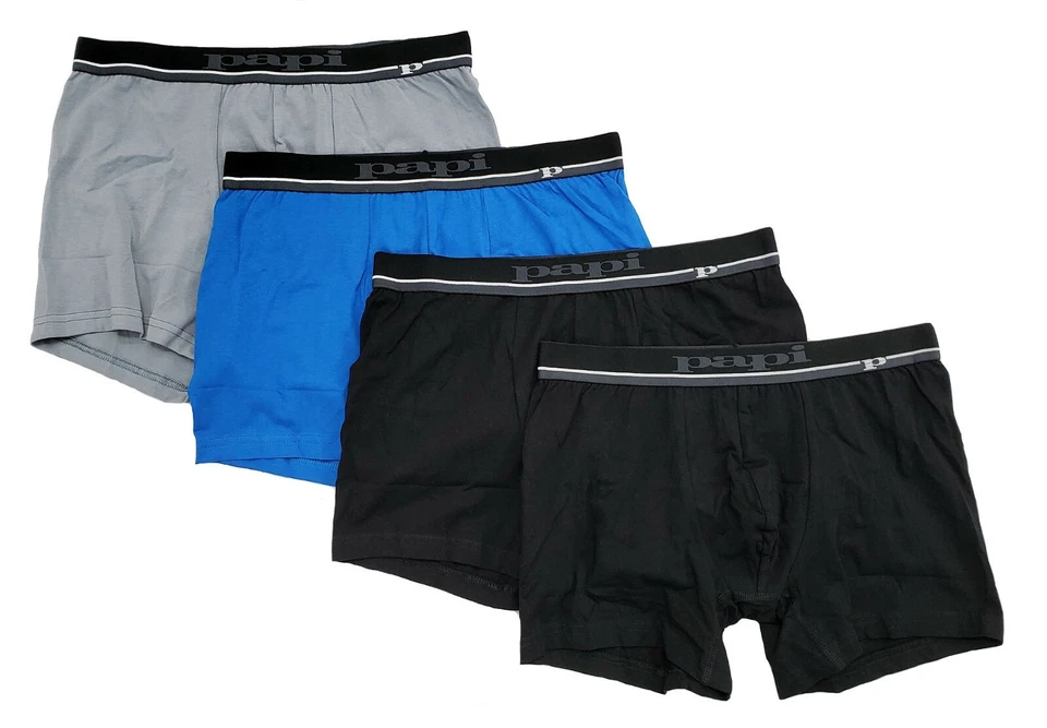 Paquete de 4 calzoncillos boxer elásticos de algodón Papi para hombre - 990002 Foto 1 de 1
