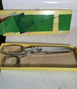 VINTAGE WISS PINKING SHEARS IN ORIGINAL BOX CHROME PLATE MODEL E 1950S - Picture 1 of 5