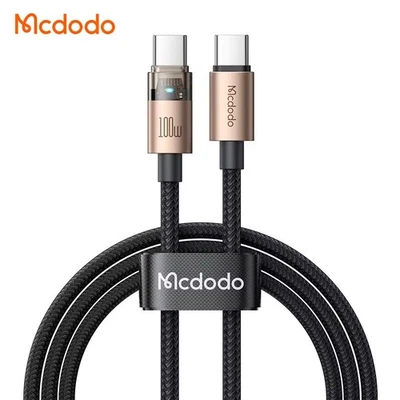 Mcdodo 100W USB-C PD Aluminum Alloy LED Fast Charging Cable For iPhone Samsung - Image 1 of 4