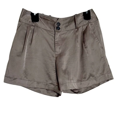 Pantalones cortos Club Monaco para mujer a medida en lino metálico tostado talla 4 Foto 1 de 4