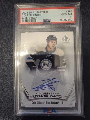 Cole Sillinger Future Watch Auto / 999 Psa 10 Sp Authentic Rookie Card  - Image 1 of 2