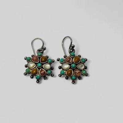 Barse Sterling 925 Silver Multigemstone Dangle Earrings - Image 1 of 4