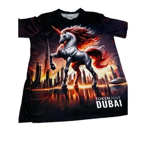 1 Inch Dubai Token 2049 Unicorn Mythical Horse Fire Fantasy Goth Shirt Men’s Xl - Bild 1 von 6