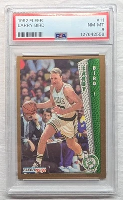 1992-93 Fleer - Larry Bird #11 - PSA 8 NM-MT - Image 1 of 2