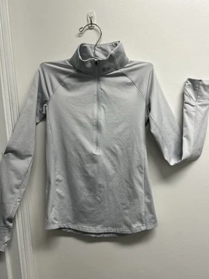 Pullover Under Armour Cold Gear 1/2 Cremallera Para Mujer XS Plateado Cuello Simulado Atlético Foto 1 de 4