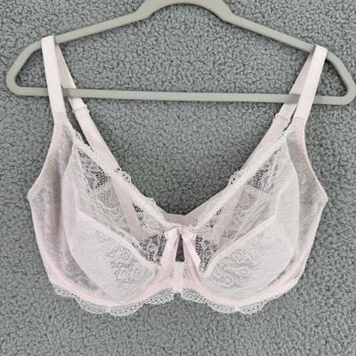 Freya AA1011 Fancies Plunge Bra Full Figure Underwire Bra US 36 I Pink Lace - Image 1 of 4