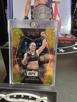 2022 Panini Prizm UFC Raquel Pennington #11 Gold Prizm /10 - Image 1 of 2