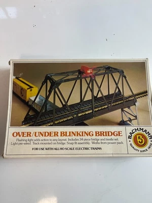 Bachmann HO 46-1222 Over Under Blinking Bridge Set w/ Box Complete Vintage - Image 1 of 4