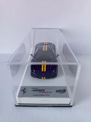 BBR BBRC202VAH FERRARI 488 PISTA VIOLA LIMITED #1/19 WHITE LEATHER 1/43 - Immagine 1 di 4