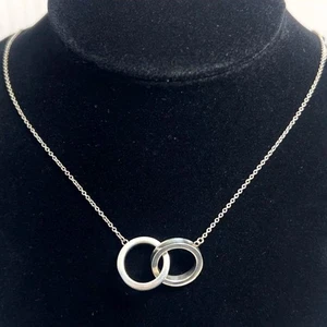 TIFFANY & Co 1837 Interlocking Circles Necklace Sterling Silver 925 Jewelry From - Picture 1 of 11