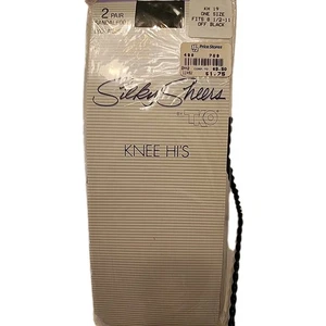 Silky Sheer By TKO Off Black Knee Highs 2 pair pack fits 8.5 - 11 Made In USA - Picture 1 of 2