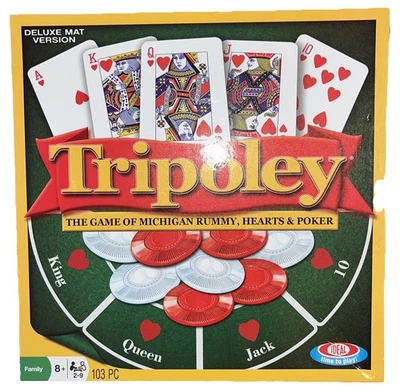 Tripoley 豪华垫版密歇根州拉米之心与扑克游戏全新未拆封 — 第 1/4 张图片