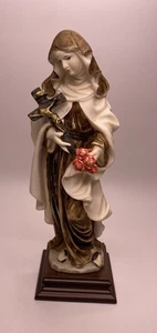 VTG Hand-Painted G. Ruggeri St. Theresa Alabaster Sculpture, Made In Italy. - Picture 1 of 16