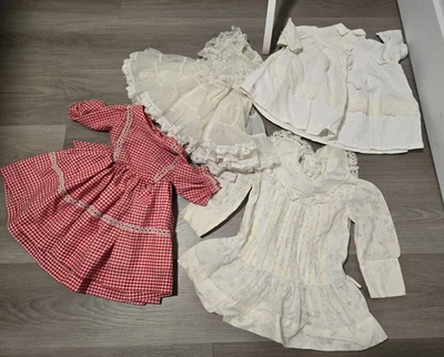VINTAGE LOT OF 4 LITTLE GIRLS DRESSES POLLY FLANDERS /VICTORINE FRANCE/LOVE'S - Image 1 of 4