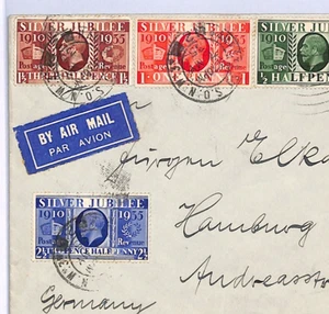 GB KGV 1935 FDC Royalty *SILVER JUBILEE* Set First Day Cover London CDS XF203 - Picture 1 of 8