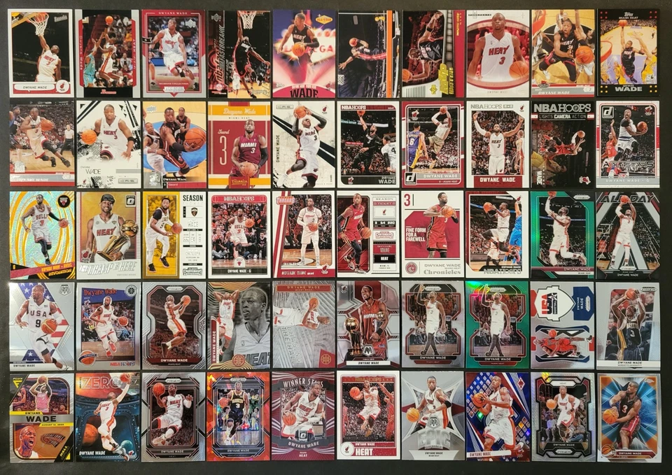 Lot of 50 Different DWYANE WADE Basketball Cards HOF 2004-2024 BSK3875 - Image 1 of 1