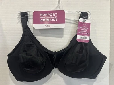 OLGA Side Support Ultimate Comfort UW Bra GK5006O BLACK Size 38D NWT - Image 1 of 3