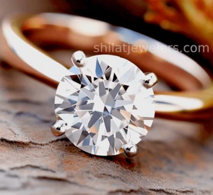 2ct Lab grown diamond engagement ring round cut CVD - Picture 1 of 9