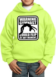 Kids Gymnastics Hoodie Warning Gymnast - Picture 1 of 24