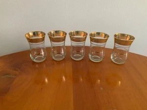 Vintage Set: 6 alte, schöne, orientalische Teegläser mit breitem Goldrand - Bild 1 von 6