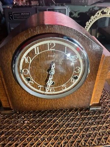 25cm Enfield Mantel Clock - Wooden Retro Antique Mid Century,1/4 Hour Chimes - Picture 1 of 24