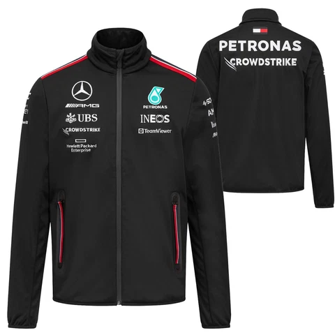 Men's Mercedes-AMG Petronas Team Softshell Jacket Embraided logos Cover