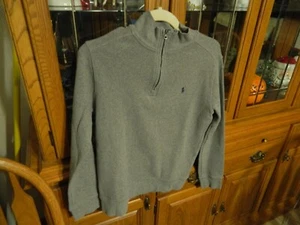 Polo Ralph Lauren Boys Gray Long Sleeve Thermal Pullover W/1/4" Zip Size 14-16 - Picture 1 of 3
