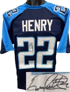 Derrick Henry signed Tennessee 2016-17 TB Navy Custom Pro Style Jersey - Beckett - Picture 1 of 4