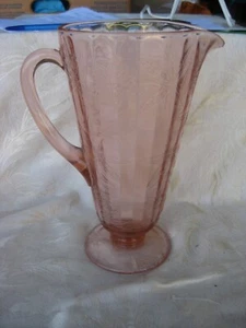 Beautiful Floral/ Poinsettia Pink Lemonade Pitcher 10 1/4" Tall - Picture 1 of 6