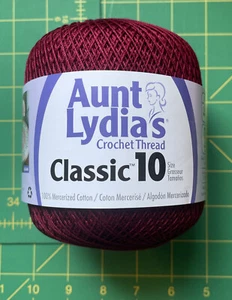 Aunt Lydia's Crochet Thread Classic 10. Color Burgundy - Picture 1 of 4