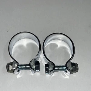 BSA Triumph Norton 1 5/8" Muffler Clamp / Clip Set Complete 650 750 70-2271 U.K. - Picture 1 of 4
