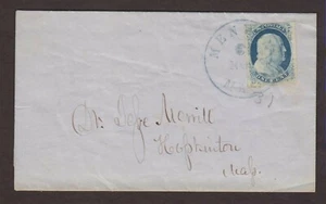 Massachusetts: Mendon 1856, 1c Imperf. Franklin Cover, Thurber Medical Letter - Picture 1 of 3