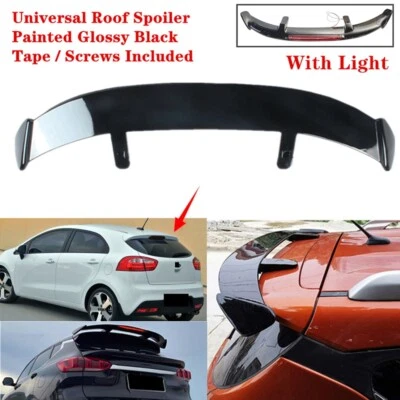 Universal Fit For Kia Rio 12-17 Rear Roof Spoiler Wing Gloss Black With Light Foto 1 de 4
