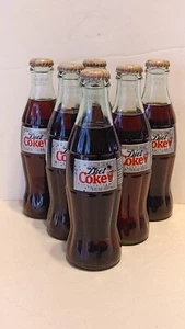 Vintage Diet Coke Coca Cola 6 Pack 8 oz Full Glass Bottles Unopened 1996  - Picture 1 of 9