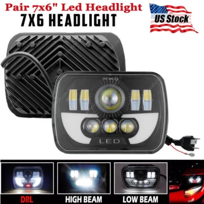 Faro LED cuadrado DRL haz alto bajo para Mazda B2200 B2000 B2600 GLC 5x7" 7X6" Foto 1 de 4