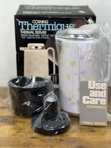 Vtg 1985 Corning Thermique 1 Qt. Server Plus Coffee on Demand # 8020-93 - Picture 1 of 8