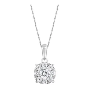 Sterling Silver 1/2 CTW Lab Grown Diamond Pendant SI F Brand New - Picture 1 of 4
