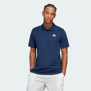 adidas T-Shirt Mens Club Tennis Polo Navy Short Sleeve Sports Top - Picture 1 of 6