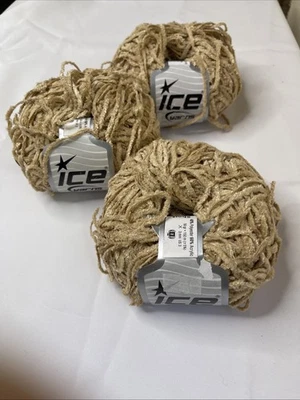 Hilos de hielo flecos cortos hilo suave beige paquete de 3 50 gramos Foto 1 de 4