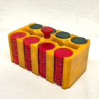 VTG Butterscotch Swirl Bakelite Catalin Poker Chip Holder Caddy w/ 220 Chips