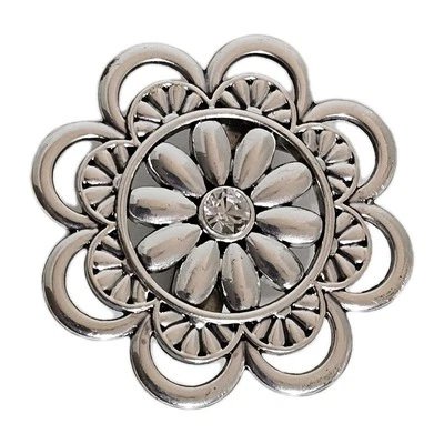 Grace Adele Clip Tono Plateado con Centro Estrás Cartera Suéter Llave Bufanda Fuerte Foto 1 de 4