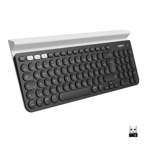Logitech K780 Multi-Device Wireless Keyboard, QWERTZ German Layout - Dark Grey/W - Picture 1 of 10