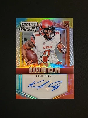 2015 Prizm Draft Picks Kaelin Clay Tie-Dye RC Auto /49 - Image 1 of 4