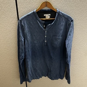 Camisa M Carbon 2 Cobalto Para Hombre Marca de Agua Henley Manga Larga Bolsillo Azul - Imagen 1 de 7
