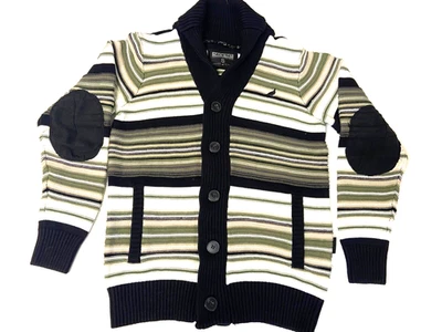 Staple Pidgeon Brand Men's Small Cotton Multicolor Stripe Cardigan Sweater Trend - Image 1 of 4