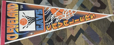 vintage 90s Cleveland Cavaliers Splash Logo Pennant NBA Lebron James Mark Price Cover