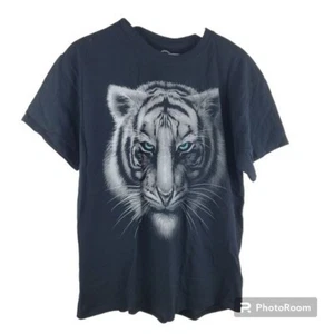 T-shirt DOM adulto grande nero bianco tigre cotone manica corta maglietta grafica casual - Foto 1 di 7