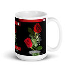 White glossy mug Custom Made Diamonds and Red Roses II 15 oz Mug