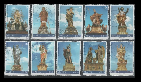 Malta ... "Malta Festa" Feast of Assumption 2019 (10 USED Stamps) Cover