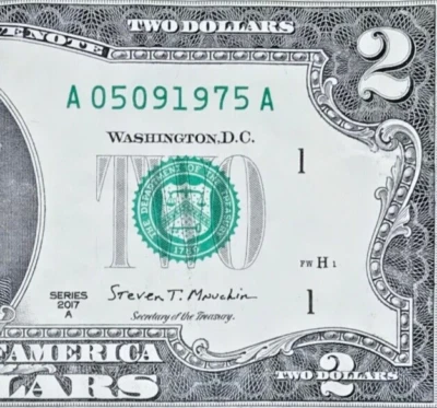 May 9, 1975 : A 05091975 A BIRTHDAY Note $2 Two Dollar Bill   - Image 1 of 3